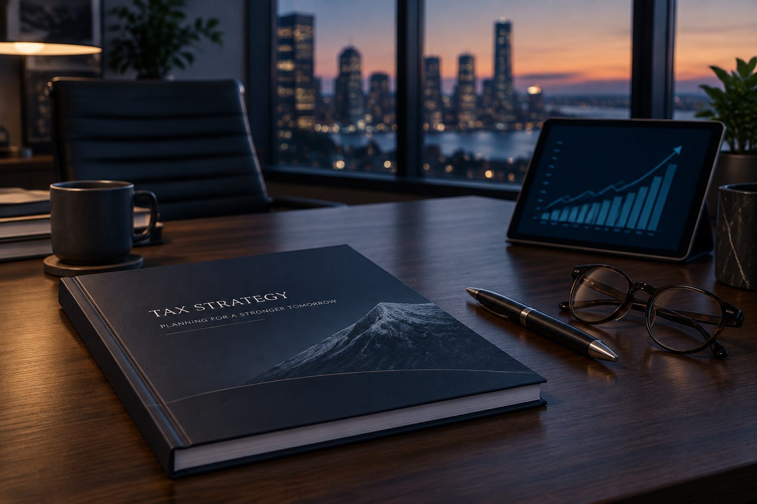 A tax strategy report on a desk